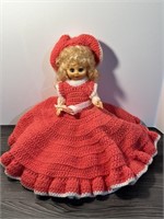 Vintage Crocheted Doll 14"