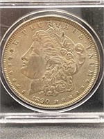 1890 P MORGAN SILVER DOLLAR AU