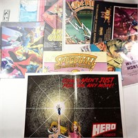Assorted Vintage Comic Promo Posters DC Hero Flare