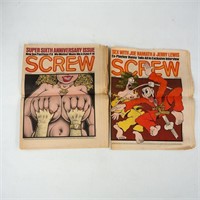 2 X Vintage Screw Magazine Issues Zine Paper