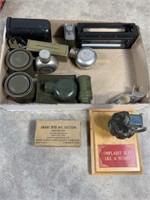 WW2 Military items including snake bite kit,