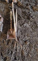 2 THREE PRONG PITCH FORKS AND FLAT NOSE SHOVEL