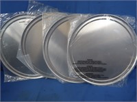 4 NIB Aluminum Trays-round 16" ea
