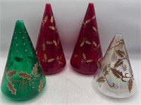 Gorham glass holiday oil lamps (no tops)