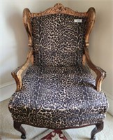 FRENCH PROVINCIAL EXOTIC PRINT ARM CHAIR