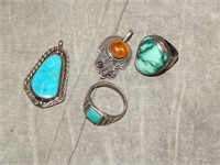 Native American OLD PAWN Rings & Pendants