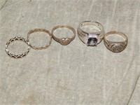 5 Sterling Silver Rings