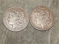 1884 O & 1887 Morgan 90% SILVER Dollars