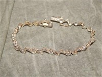 Sterling Silver Bracelet w/ Cubic Zirconia