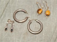 3 Sterling Silver Earring sets