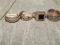 4 Sterling Silver Rings GIFT TIME !!!