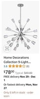 Home Decorations Collection 9-Light Chandelier