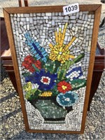 Mosaic Tile Mural (Flowers in Vase)