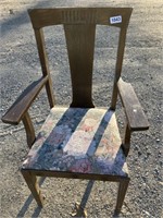 Single Oak T-Back Arm Chair