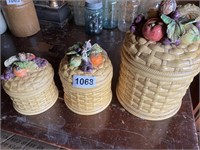 3 Ceramic Canister Baskets