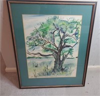 1965 watercolor artist signed Severs MCM