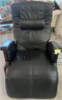 Q - BLACK LEATHER RECLINER CHAIR - T20