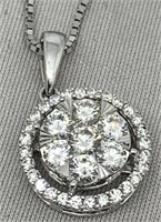 14KT WHITE GOLD 1.03CTS DIAMOND PENDANT WITH
