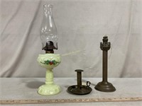 Lamp & Custard Glass, Candle Lamp