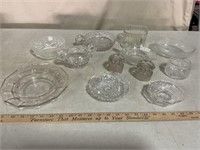Crystal dishes.  Handled bowl, refrigerator b