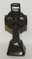 Irish Pottery Glazed Celtic Cross 4 3/8" Tall