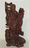 Chinese Hand Carved Wood Shou Lao Figure