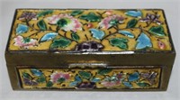 Antique Chinese Enamel on Brass Stamp Box