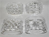 (4) Waterford Crystal 2.5" Napkin Rings