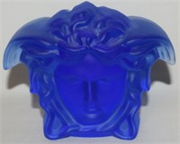 Rosenthal Versace Crystal Medusa Blue Lumiere