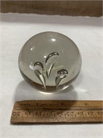Clear glass paperweight