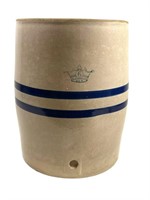 Early Blue Crown Stoneware Water Dispenser Crock