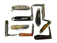 9 Vintage Pocket Knife Lot
