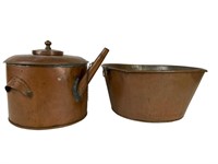 Vintage Copper Pot & Kettle