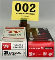 WINCHESTER 38 SPECIAL 130 GR FMJ 50 ROUNDS