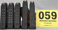 5 GLOCK 9MM MAGS USED