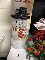 Glass canister snowman