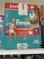 Pampers size 4 diapers  148 ct