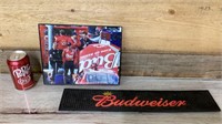 Budweiser racing picture and mat