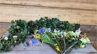 Garland, spring flowers, and a solar dragonfly