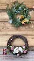 Two 15in spring Wreaths