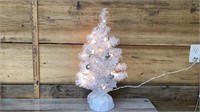 24in tall white Christmas tree with ornaments