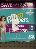 Pampers size 6 diapers 120ct