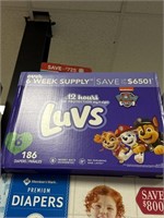 Luvs size 6 diapers 186 ct