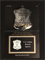 Sterling US Indian Bureau Agency Badge 34 grams