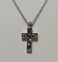 Dallas Pridgen Sterling Dogwood Cross Necklace