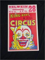 King Bros 3 Ring Circus Poster