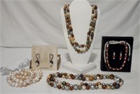 Pearl Necklaces, Bracelets, Earrings