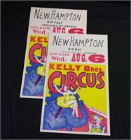 Pair Of Kelly Bros Circus Posters
