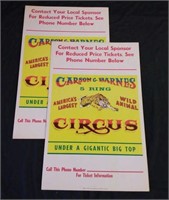 Pair Of Carson & Barnes 5 Ring Circus Poster