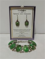 (New) Sterling & Turquoise Earrings & Bracelet